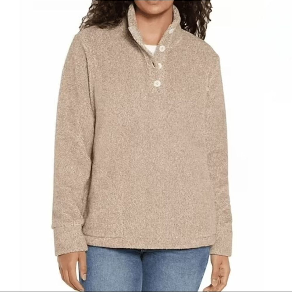Eddie Bauer Women's Pumice Fleece Quarter Button-up Placket Pullover